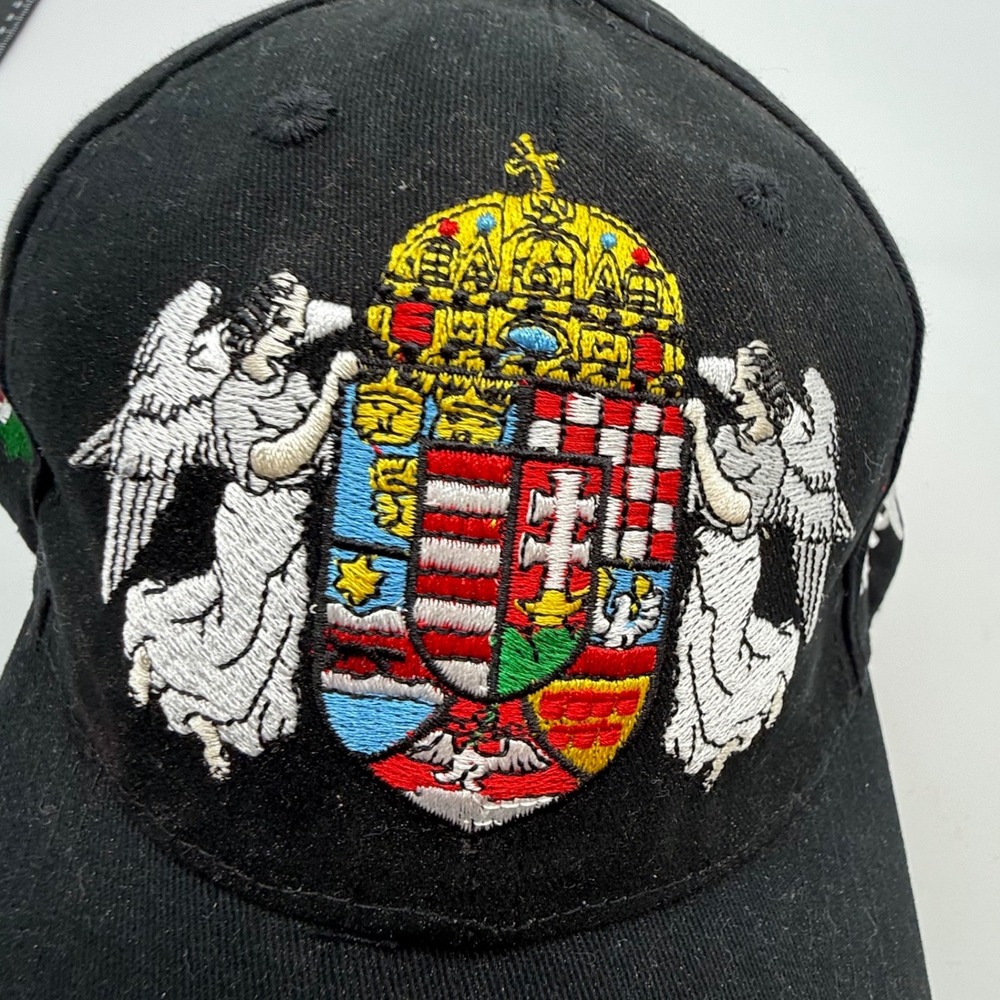 Sovran Hungary Coat of Arms Embroidered Black Cotton Baseball Cap Hat Hungaria - Picture 2 of 9